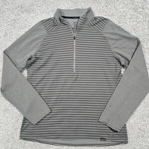 Patagonia Mens Capilene‎ 3 Midweight 1/4-Zip Gray Striped Large Baselayer Trail